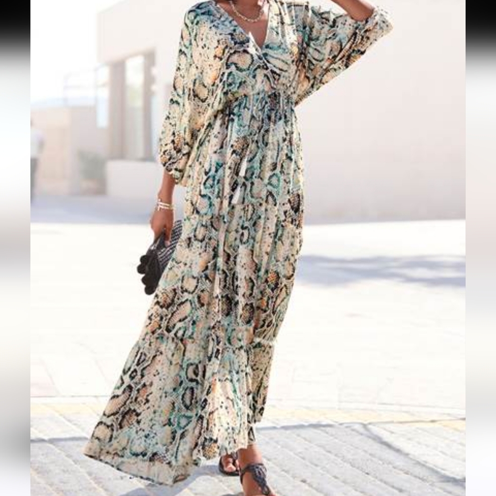 Reptile-print Multi-color Maxi